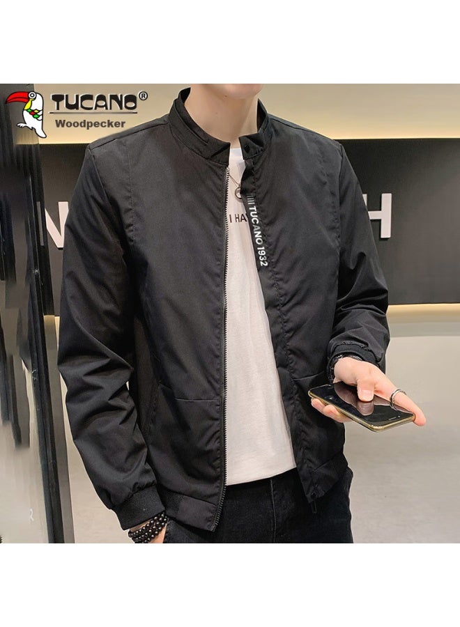Tucano Tucano Men's Jacket, Spring And Autumn Stand-collar Casual Jacket, Men's Workwear Top, Loose-fitting Trendy Menswear, Black, 2xl - Image 4