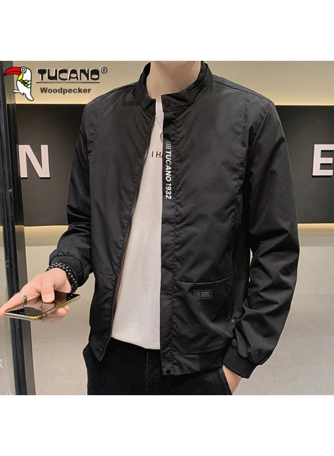 Tucano Tucano Men's Jacket, Spring And Autumn Stand-collar Casual Jacket, Men's Workwear Top, Loose-fitting Trendy Menswear, Black, 2xl - Image 1