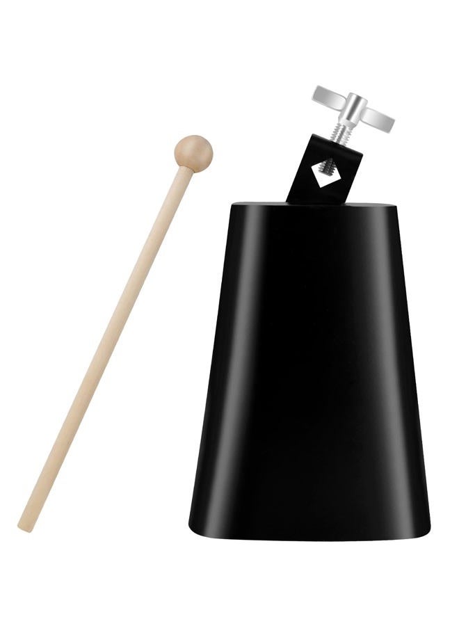 Eastrock 6 inch Metal Steel Cow Bell Noise Maker Cowbell Percussion Instrument with Handle Stick for Drum Set Kit Percussion - Image 1