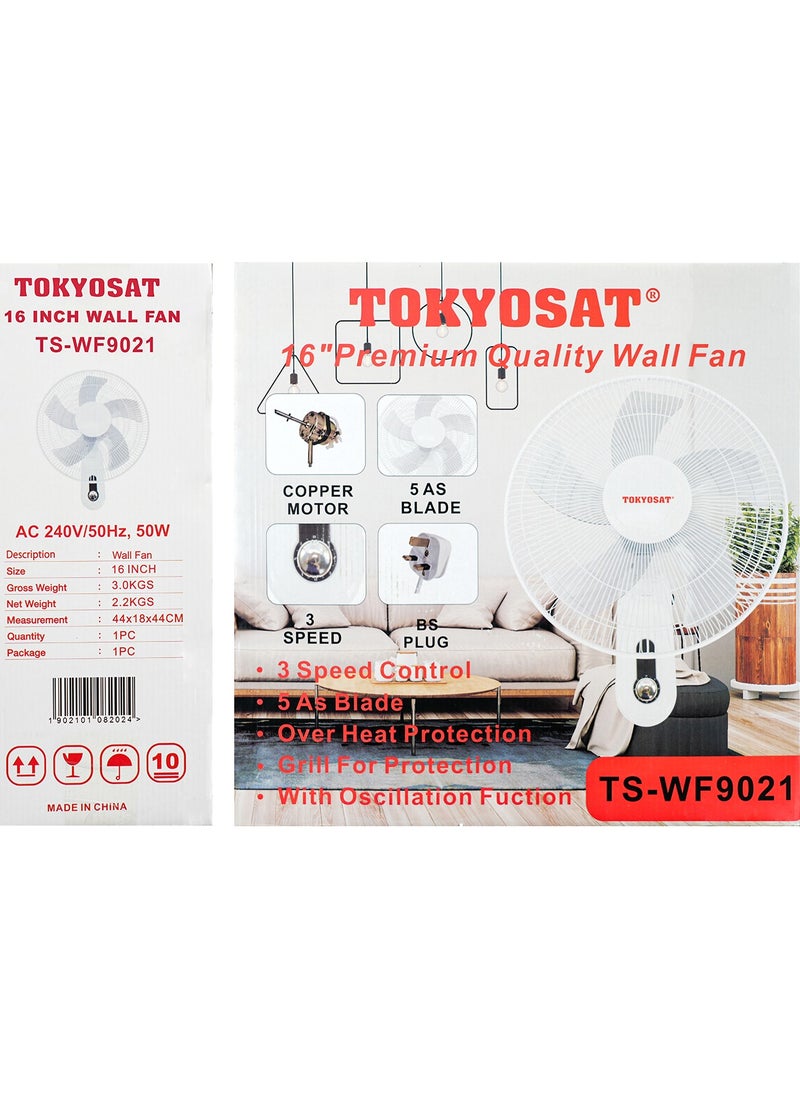 Tokyosat TOKYOSAT 16" PREMIUM QUALITY WALL FAN  - Image 2
