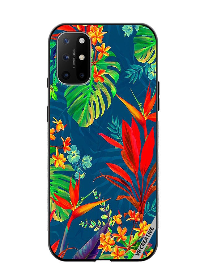 VR CREATIVE غطاء حماية لهاتف OnePlus 8T بتصميم زهور متعدد الألوان - Image 1
