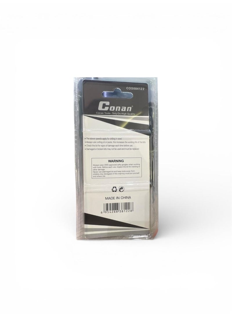 CONAN 3PCS Straight Flute Step Drill Bit Set – Model 3PC-COS084322-COS084122-COS084202 – Professional Multi-Size Drill Bits - Image 5