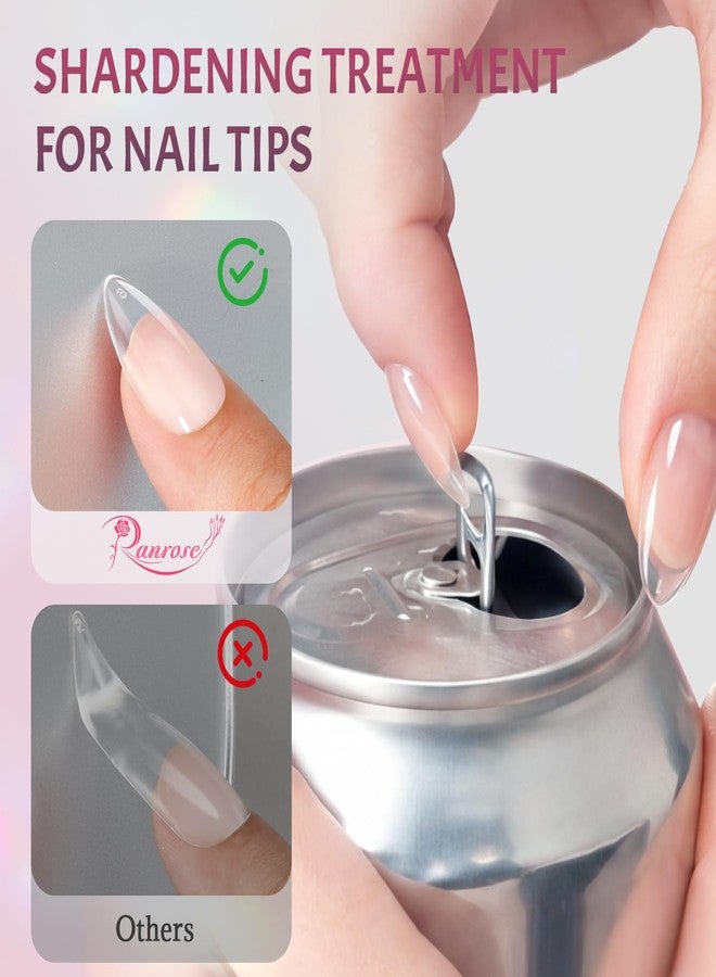 Ranrose 360PCS Short Almond Nail Tips Clear, Soft Gel Full Cover Press on Nails with 15 Sizes 0-14, Pre Shaped Clear Fake Nails for Nail Extension DIY Salon Home Manicure - Image 5