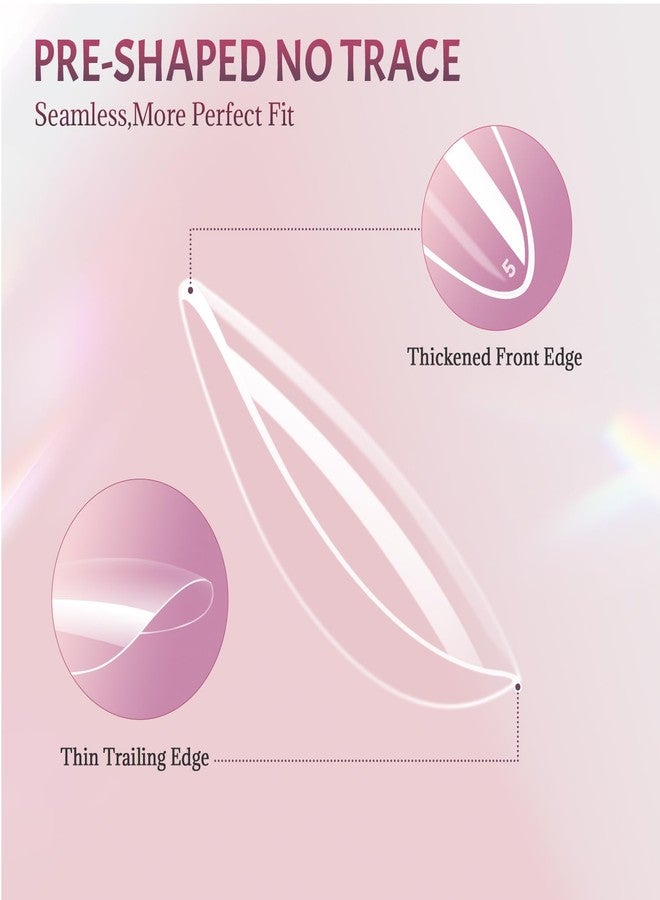 Ranrose 360PCS Short Almond Nail Tips Clear, Soft Gel Full Cover Press on Nails with 15 Sizes 0-14, Pre Shaped Clear Fake Nails for Nail Extension DIY Salon Home Manicure - Image 3