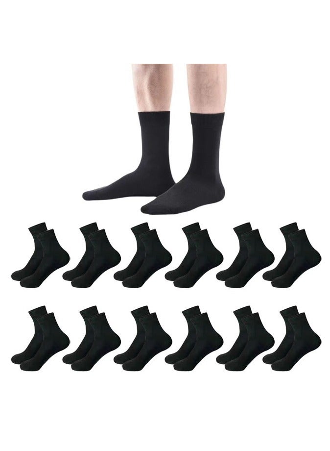 12 Pairs Men's Socks Black  - Image 1