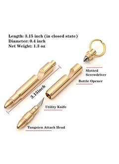KASTWAVE Bottle Opener Keychain with Keychain Knife and Screwdriver, Made by Solid Brass 5 in 1 (Gold)  - Image 5