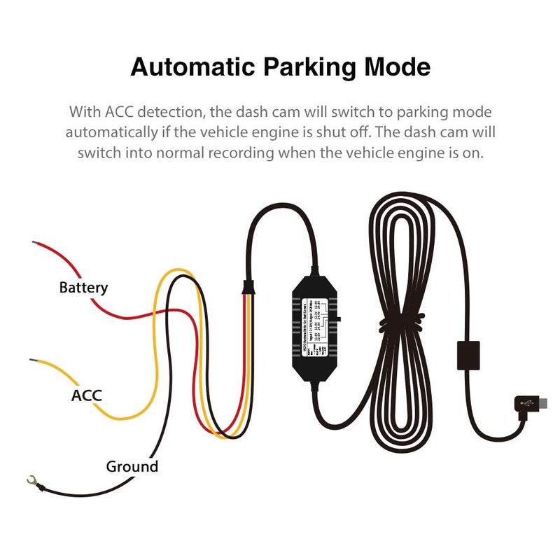 Viofo مجموعة توصيل VIOFO HK3 لكاميرات A129 و A129 Plus و A129 PRO و A129 IR و A119V3، تتيح وضع الوقوف، حماية من الجهد المنخفض - Image 5