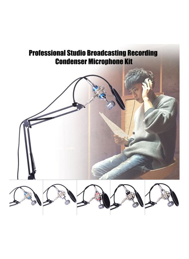 NIBEMINENT Professional Broadcasting Studio Recording Condenser Microphone Set I2693BL-A Black - Image 4