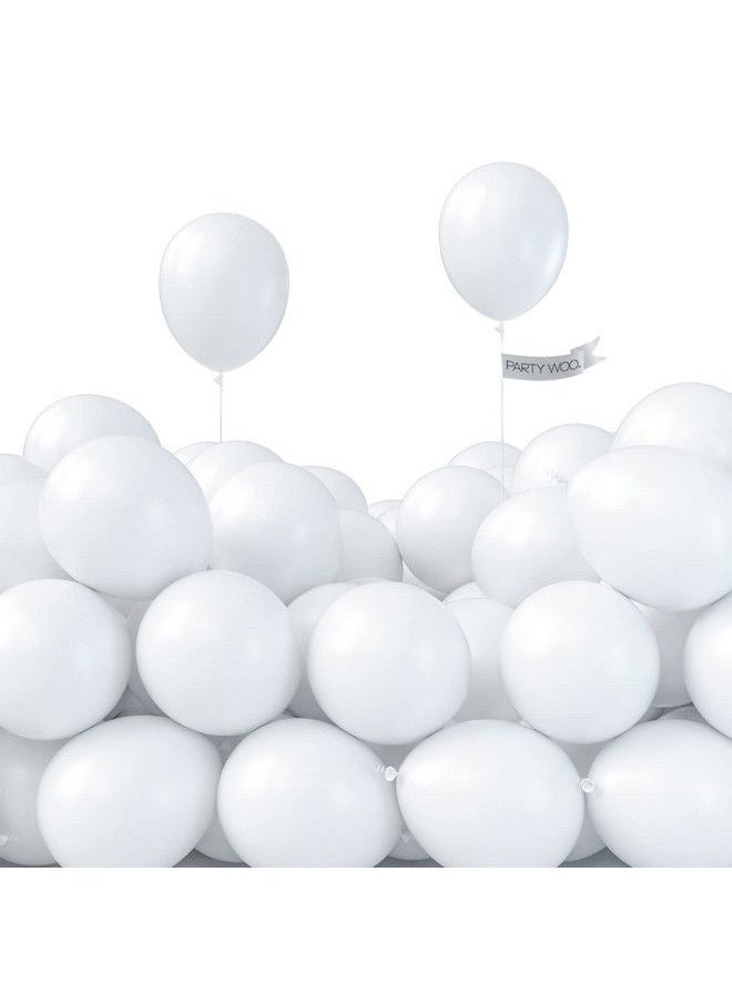 PartyWoo White Balloons 120 Pcs 5 Inch Matte White Balloons Latex Balloons For Balloon Garland Arch As Party Decorations Birthday Decorations Wedding Decorations Neutral Baby Shower Decorations  - Image 2