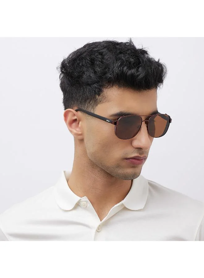 Lee Cooper Polarized Sunglasses Matte Dark Red Frame Brown Mirror Lens 59mm  - LC1209C02