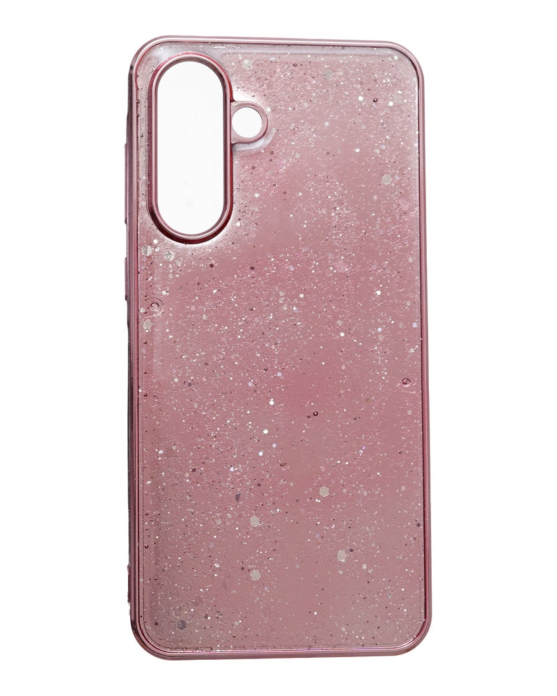 Glitter Plastic Mobile Phone Case With Cute Design for Samsung Galaxy A36 - Pink - Image 1