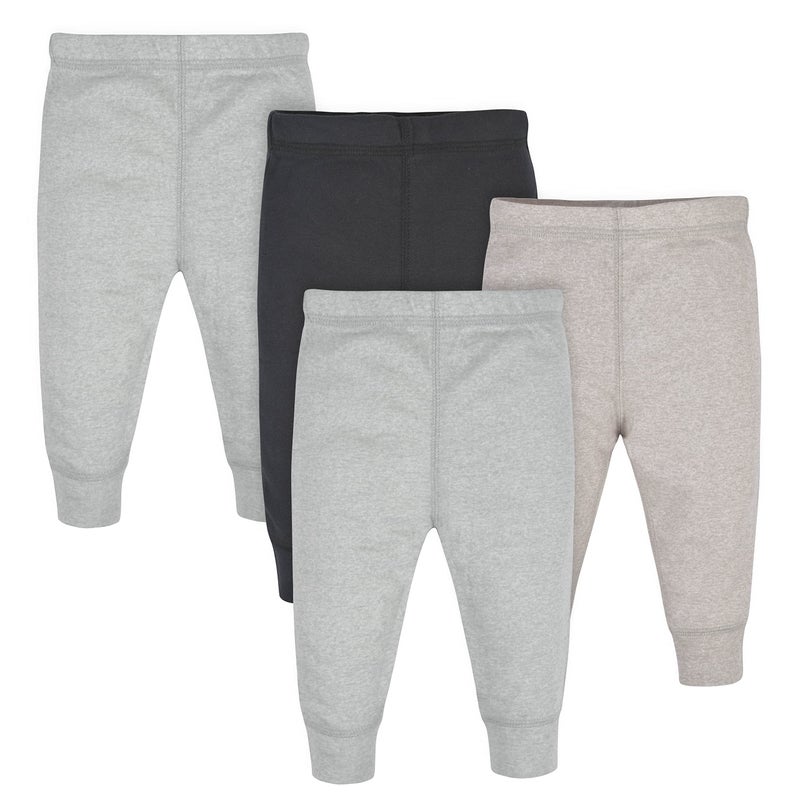 Gerber Baby Boys 4-Pack Pants Infant-and-Toddler-Bloomers, Gray Heather/Black, Newborn US - Image 1