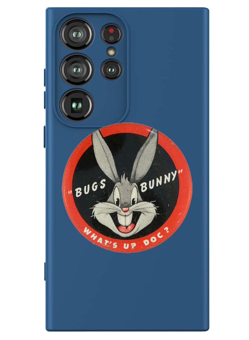 Theodor Protective Slim Fit Case Liquid Silicone Cover with Full Body Protection Anti-Scratch Shockproof Case For Samsung Galaxy S24 Ultra (Blue) - Bugs Bunn - Image 1