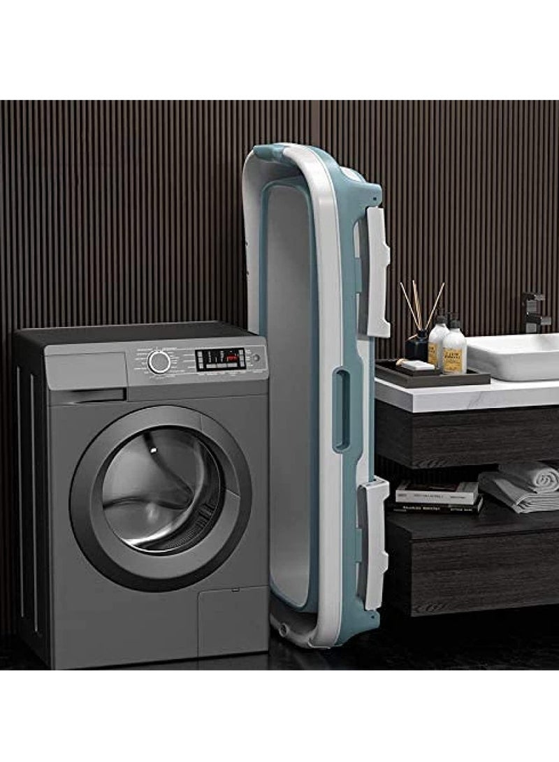 DubaiGallery أحواض استحمام مستقلة كبيرة جدًا، حوض استحمام محمول قابل للطي للاستخدام الخارجي للعائلة، حوض استحمام للبالغين مع الحفاظ على درجة الحرارة بكفاءة، حوض استحمام وسبا وتدليك للقدمين، بلاستيك غير قابل للانزلاق، أزرق - Image 4