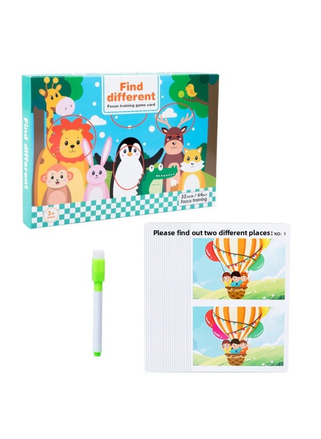 Children's Fun Find Different Concentration Training 3-6 Years Old Thinking Logic Observation Kindergarten Intelligence Drawing Book-Color:Find Different 2  - Image 1