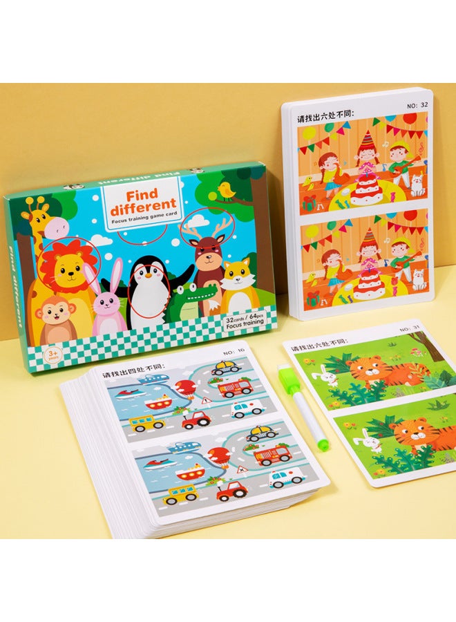 Children's Fun Find Different Concentration Training 3-6 Years Old Thinking Logic Observation Kindergarten Intelligence Drawing Book-Color:Find Different 2  - Image 4