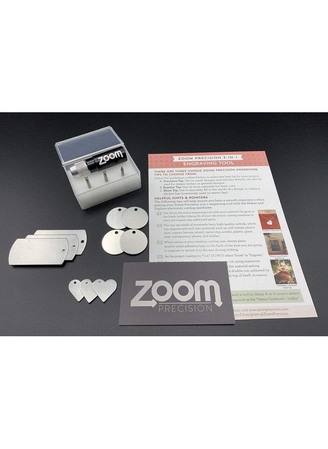 Silhouette 3 In 1 Etching/Engraving Tool Kit With Precision Normal And Blunt Tips And Metal Stamping Blanks For Use In Cameo 1 2 And 3 Curio Knk Gazelle Pazzle Xyron Wishblade