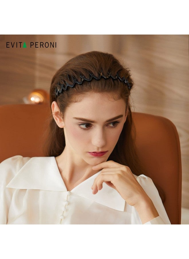 EVITA PERONI Comb Headband For Women And Girls Zig Zag Headband With Teeth Nonslip Upgrade Resin Fashion Headband For Sports Workout Yoga And Washing Face - Image 2