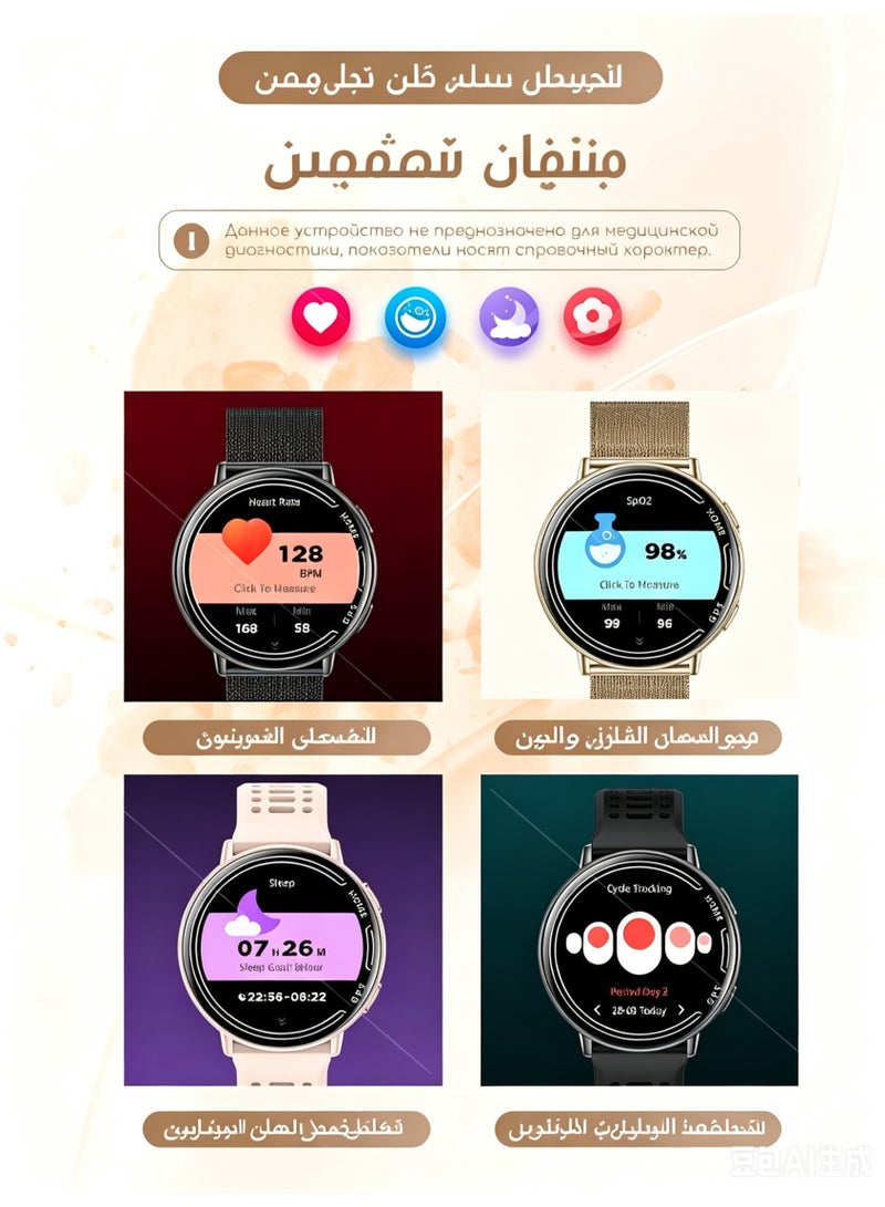 GPS Smart Watch for Men Women, 1.39" AMOLED Screen, Bluetooth Call, Health Sleep Activity Tracker, 1ATM Waterproof for Android iPhone - Image 5