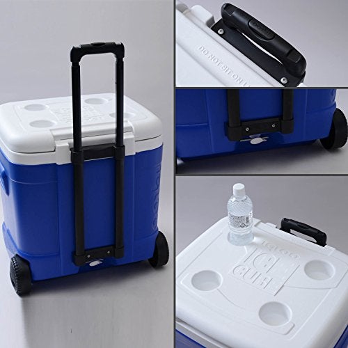 Igloo Ice Cube 60 Quart Roller Cooler, Ocean Blue - Image 3
