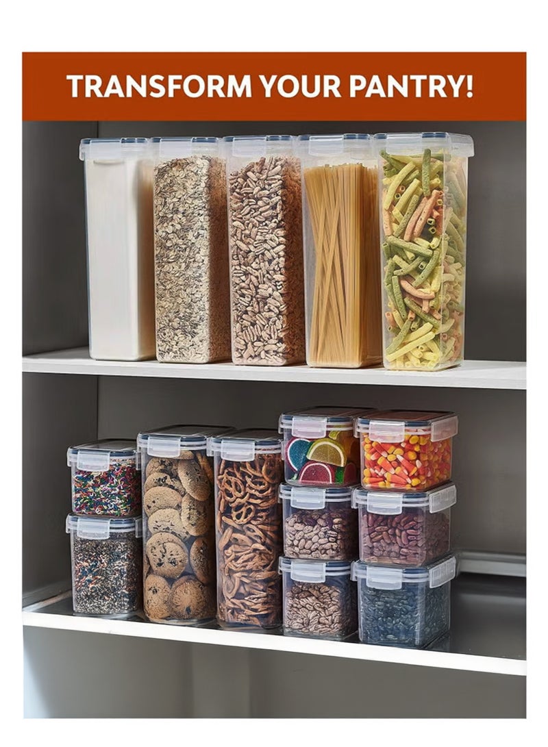 توشيونيكس مجموعة من 4 حاويات تخزين محكمة الإغلاق سهلة القفل T114571 | حاويات خالية من مادة BPA للحبوب والأرز والحبوب مع صنبور صب | صناديق تخزين مقاومة للرطوبة لمطبخ المؤن (0.8 لتر - 2.8 لتر) - Image 5