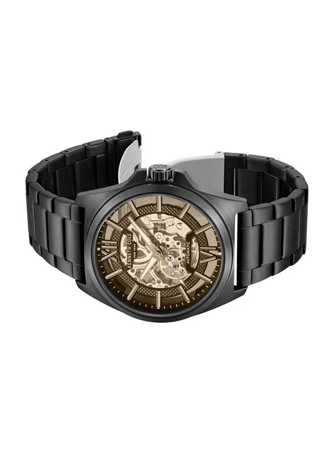 Kenneth Cole New York Pelham Bay Men's 44mm Automatic Watch with Black Dial & Stainless Steel Bracelet