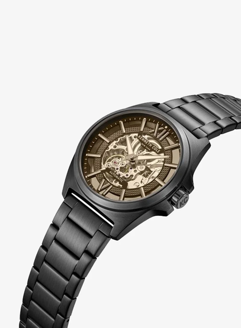 Kenneth Cole New York black Pelham Bay Men's 44mm Automatic Watch with Black Dial & Stainless Steel Bracelet for Men | Best Price UAE