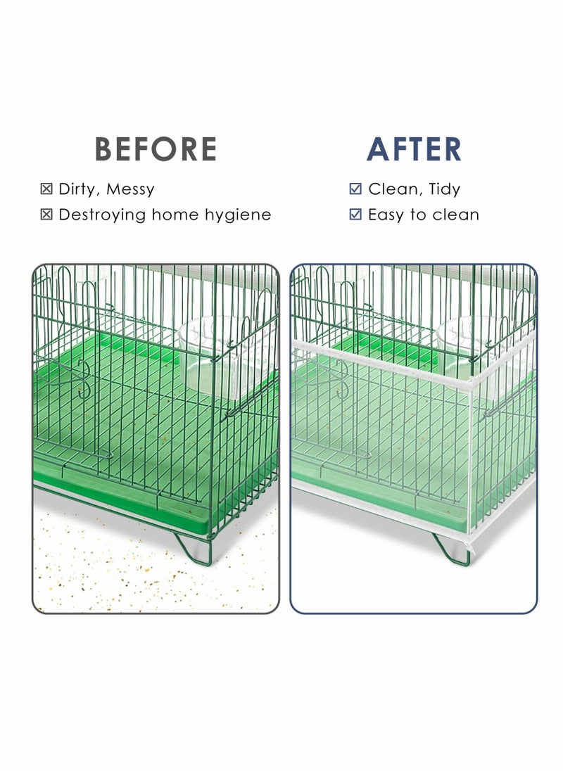 Generic Bissap Adjustable Bird Cage Seed Catcher Net, 59-86'' X 16'' Universal Nylon Mesh Skirt Cover for Parrot Cages, Seed Guard Protector (Cage Not Included) - Black  - Image 2