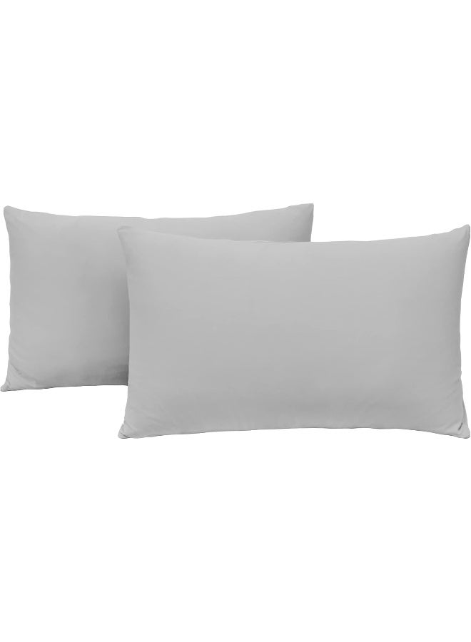 N&Y HOME N&Y HOME Jersey Knit Pillow Cases Standard/Queen Set of 2 - Grey Pillowcases with Ultra Soft T-Shirt Like Microfiber Blend - Envelope Closure & Suitable for Queen/Standard Pillows, Light Gray  - Image 1