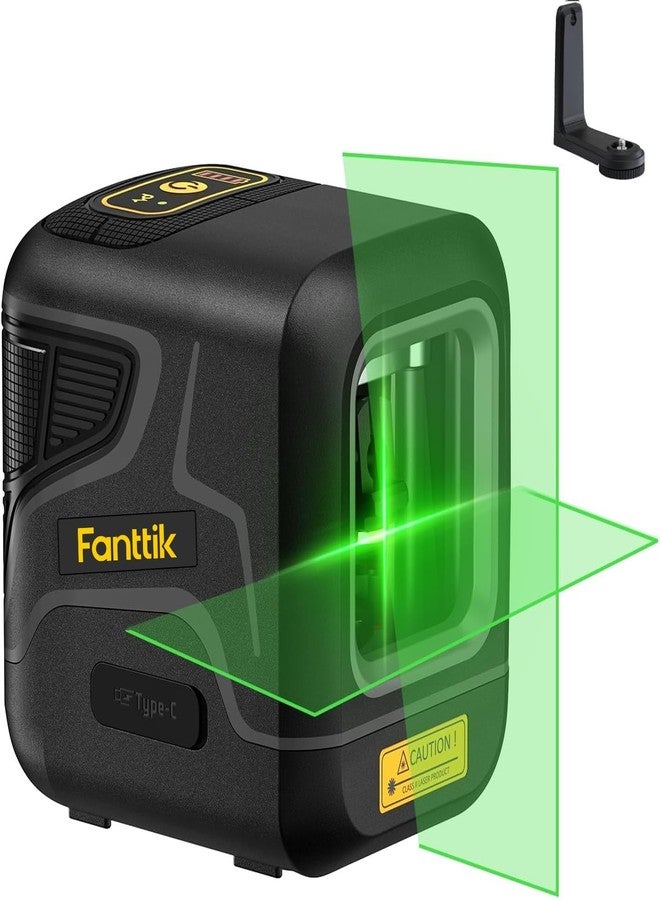 فانتيك مستوى ليزر أخضر جيبي Fanttik D2، ليزر خطي ذاتي التسوية بطول 100 قدم، قابل لإعادة الشحن من النوع C، قابل للدوران 360 درجة، وضع النبض، حامل مغناطيسي، حقيبة حمل، لتعليق الصور والمنزل. - Image 1