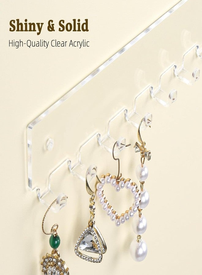 Kd Retail Clear Wall Mounted Acrylic Jewelry Organizer 14 Hooks Necklace Bracelet & Earring Rack | Tangle-Free Jewelry Storage Display for Home, Closet & Vanity (4, TRANSPARENT ACRYLIC) - Image 3