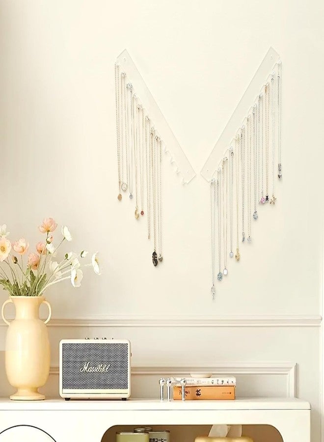 Kd Retail Clear Wall Mounted Acrylic Jewelry Organizer 14 Hooks Necklace Bracelet & Earring Rack | Tangle-Free Jewelry Storage Display for Home, Closet & Vanity (4, TRANSPARENT ACRYLIC) - Image 4
