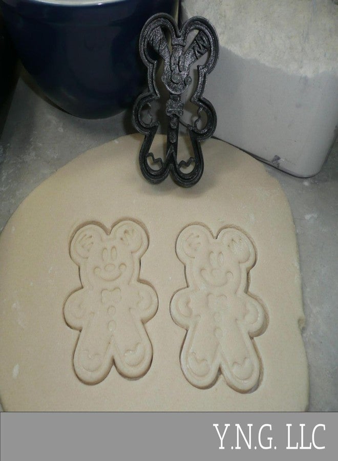 YNGLLC MAGICAL MOUSE THEMED GINGERBREAD MAN CHRISTMAS DETAILED COOKIE CUTTER MADE IN USA PR4937 - Image 2