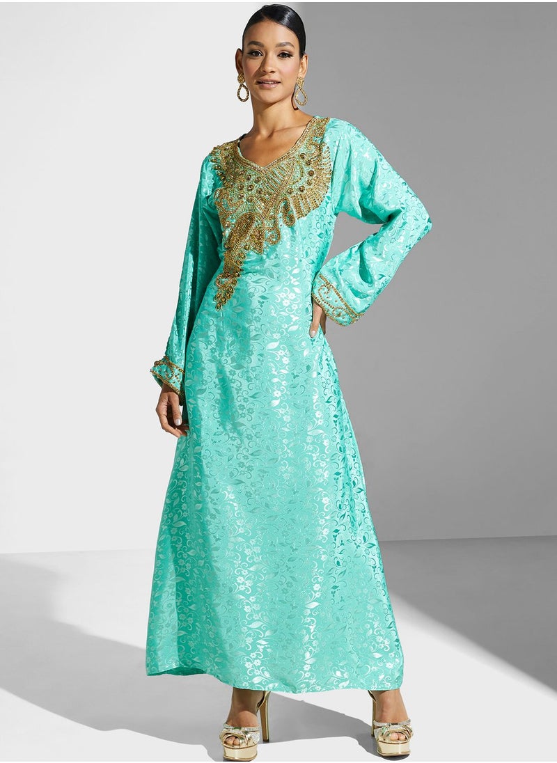 ARABIAN CLOSET - Embellished Embroidered Jalabiya - Image 1