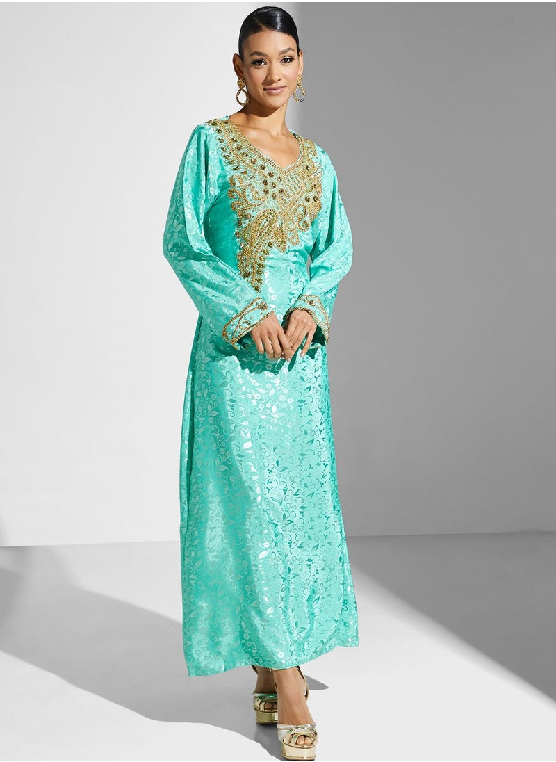 ARABIAN CLOSET - Embellished Embroidered Jalabiya - Image 1