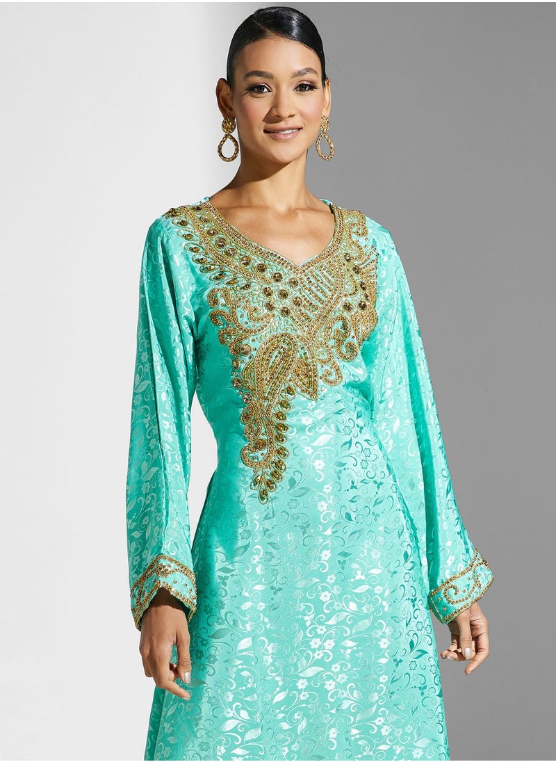 ARABIAN CLOSET - Embellished Embroidered Jalabiya - Image 1