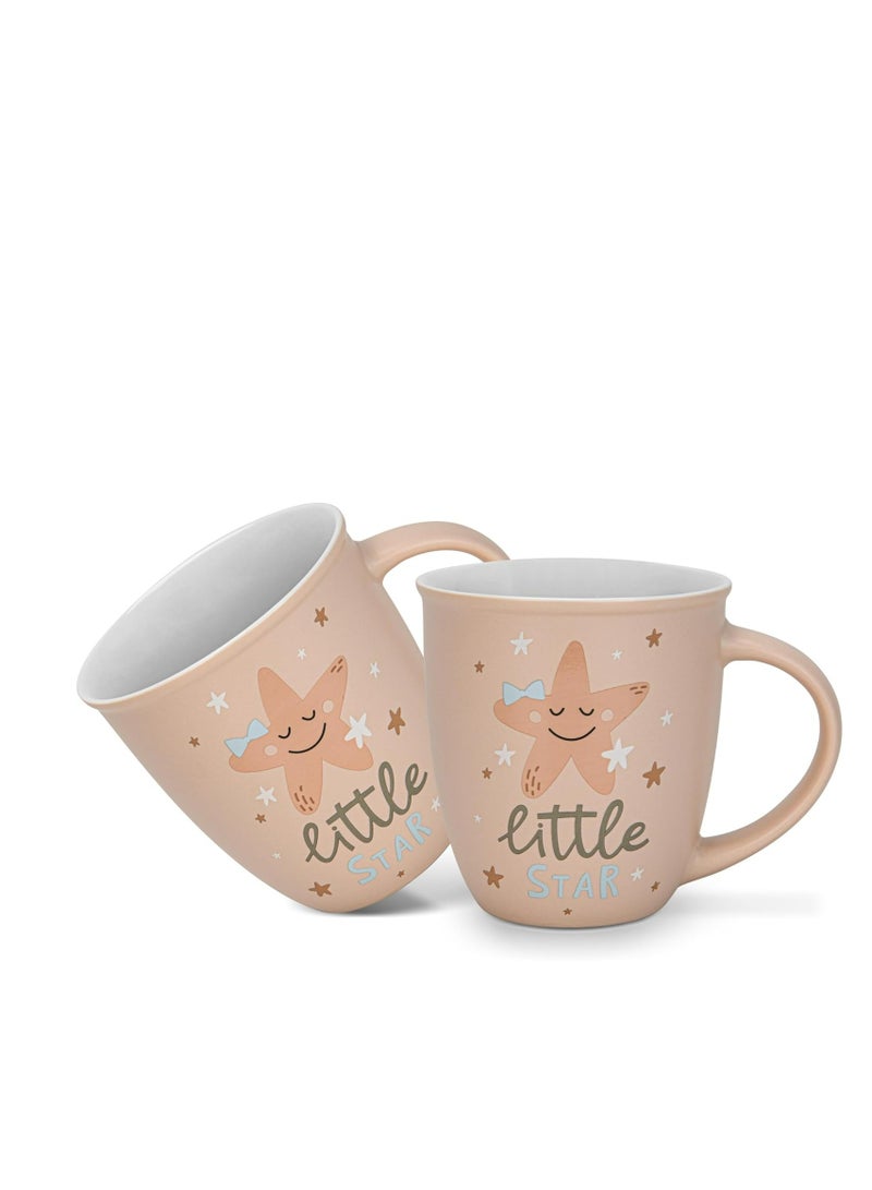 Fissman أكواب 2 قطعة 380 مل نجمة صغيرة جديدة من البورسلين العظام - Image 1