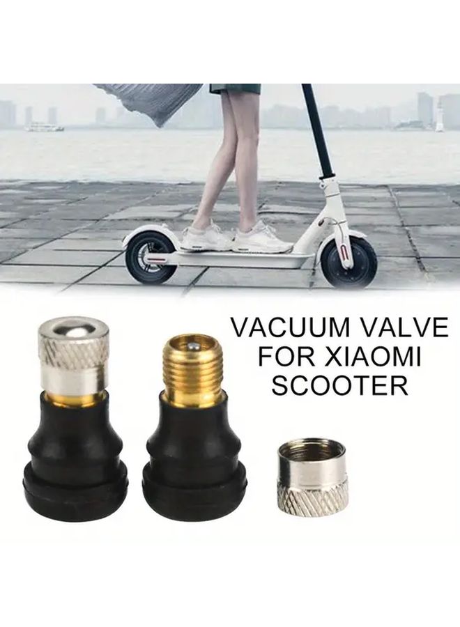 10pcs Electric Scooter Tubeless Tire Vacuum Valve Black Leak Proof Secure Fit Replacement For M365 Scooter Maintenance Metallic Finish - Image 3