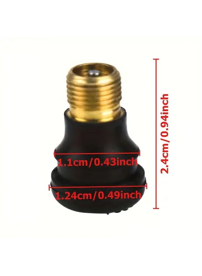 10pcs Electric Scooter Tubeless Tire Vacuum Valve Black Leak Proof Secure Fit Replacement For M365 Scooter Maintenance Metallic Finish - Image 2