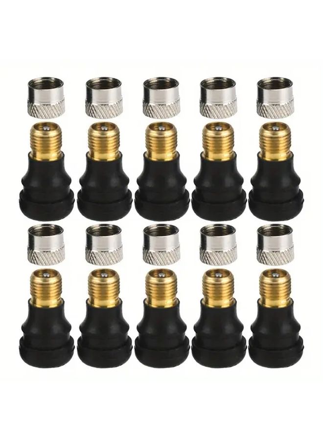 10pcs Electric Scooter Tubeless Tire Vacuum Valve Black Leak Proof Secure Fit Replacement For M365 Scooter Maintenance Metallic Finish - Image 1
