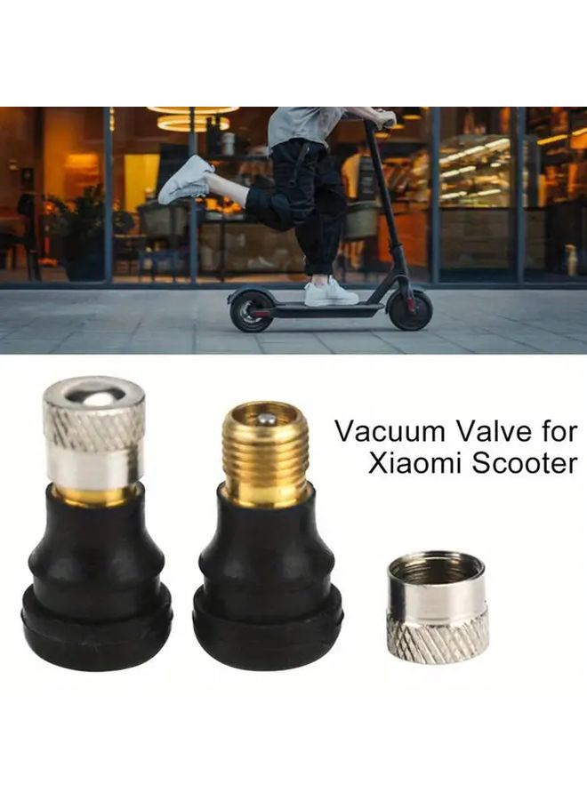 10pcs Electric Scooter Tubeless Tire Vacuum Valve Black Leak Proof Secure Fit Replacement For M365 Scooter Maintenance Metallic Finish - Image 4