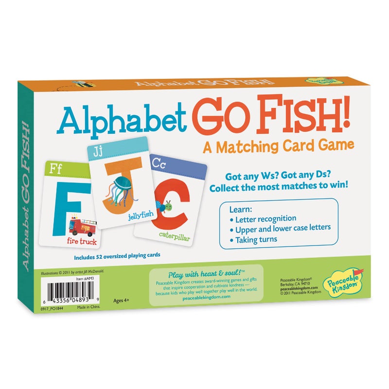 Peaceable Kingdom Alphabet Go Fish Letter Matching Card Game with 52 Oversized Cards Card Games for Kids Ages 4+ 2 to 6 Players - Image 5