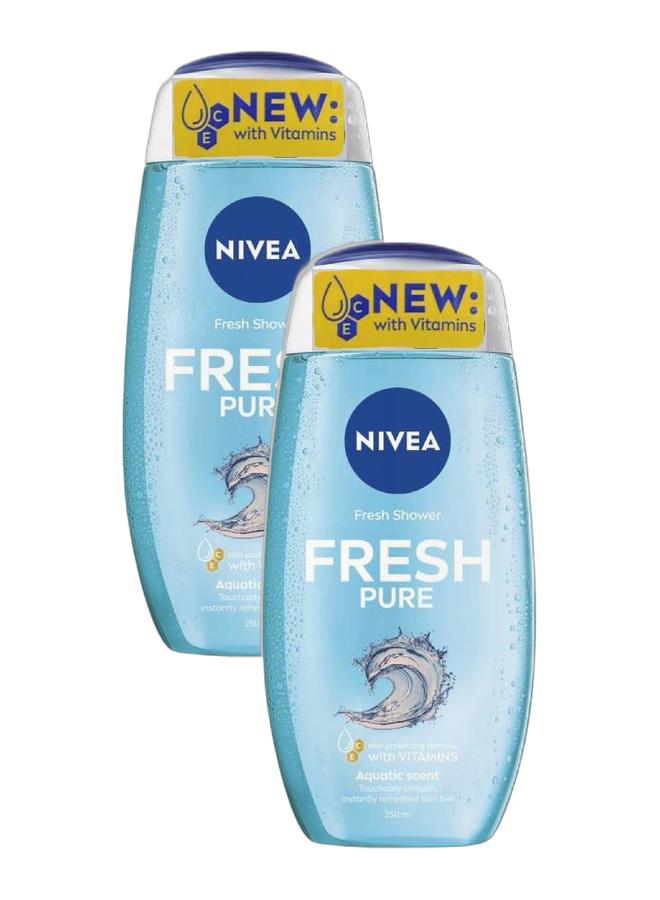 Nivea Fresh Pure Shower Gel 250ml ( Pack of 2 ) - Image 1