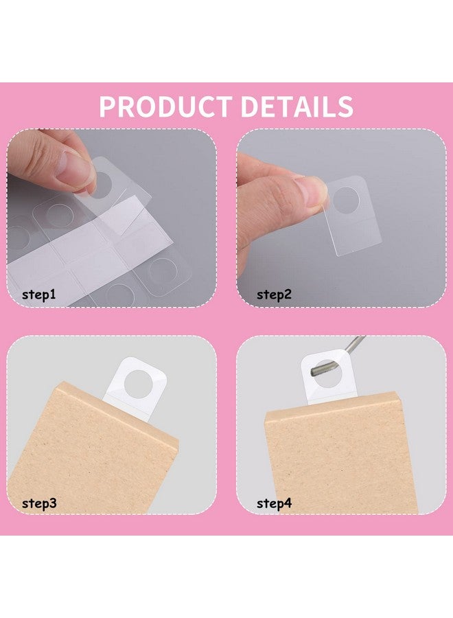 Aster 300Pcs Heavy Duty Sticky Hang Tabs Plastic Round Slot Hole Selfadhesive Hanging Tabs For Store Retail Display Small Sale Items (1.3X0.9 Inch) - Image 2