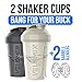 VELOMIX 2 Pack 20 oz Protein Shaker Bottles for Protein Mixes 2x Wire Whisk Leak Proof Shaker Cups for Protein Shakes and Pre Workout Protein Shaker Bottle Pack GrayWhite - Image 4