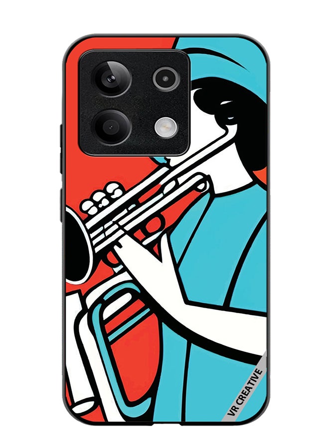 VR CREATIVE Protective Case Cover For Xiaomi Poco X6 Jazz Trumpeter Recital Design Multicolour - Image 1