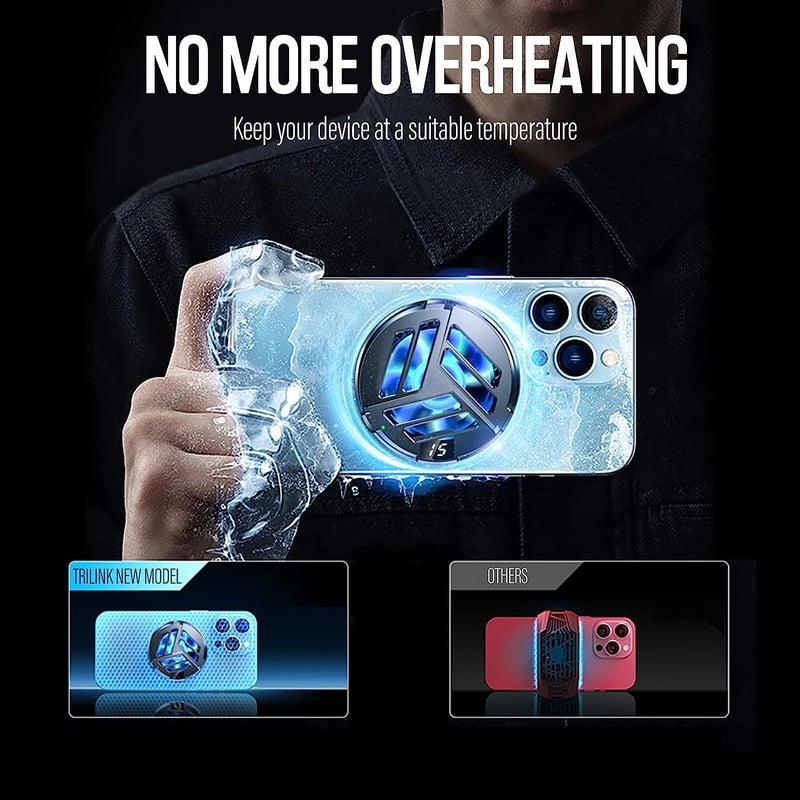 MAKINGTEC Magnetic Phone Cooler with Wireless Charging, Phone Cooling Fan for iPhone Android for iPad and Tablet, Phone Radiator with RGB LEDs and Universal Clamp for Gaming, for iPhone 12 13 for MagSafe - Image 5