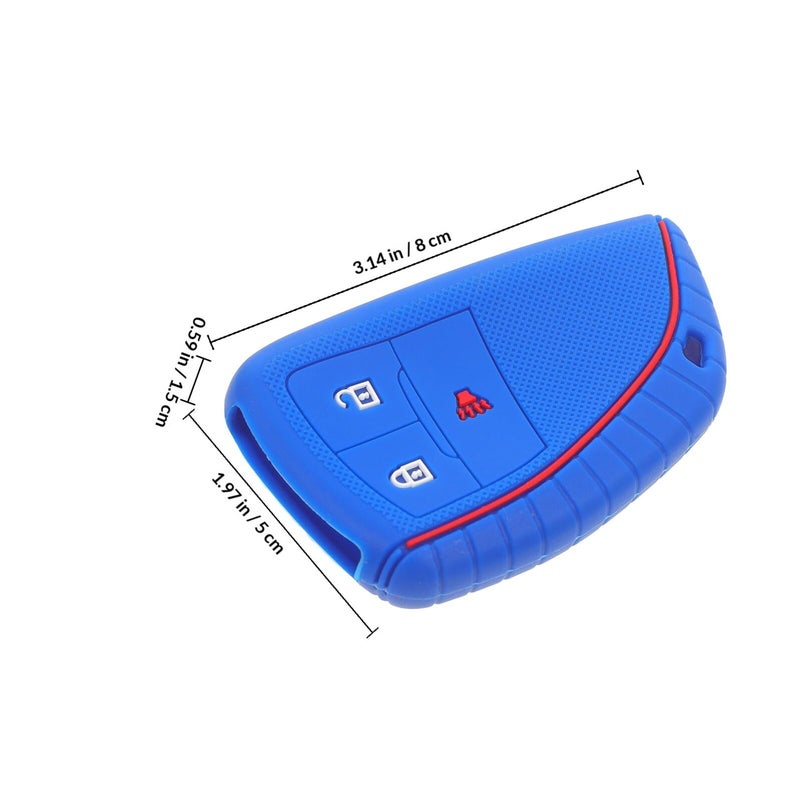 Silicone Car Key Fob Cover Dark Blue Compatible with Mid Size SUV Model - Image 3