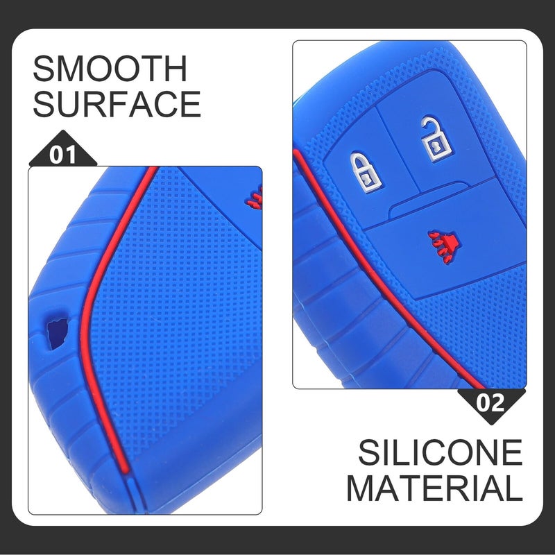 Silicone Car Key Fob Cover Dark Blue Compatible with Mid Size SUV Model - Image 4
