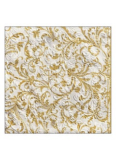 Ambiente Large Embossed Napkins Damask, White/Gold